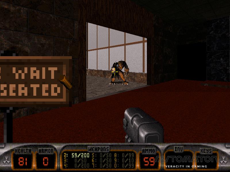 「WASDキー＋マウス」という操作の先駆的存在『Duke Nukem 3D』。マウス操作は視線の移動以上に銃器の操作に類似しているだろう。