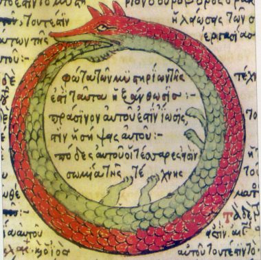15世紀に復元された錬金術書のウロボロス